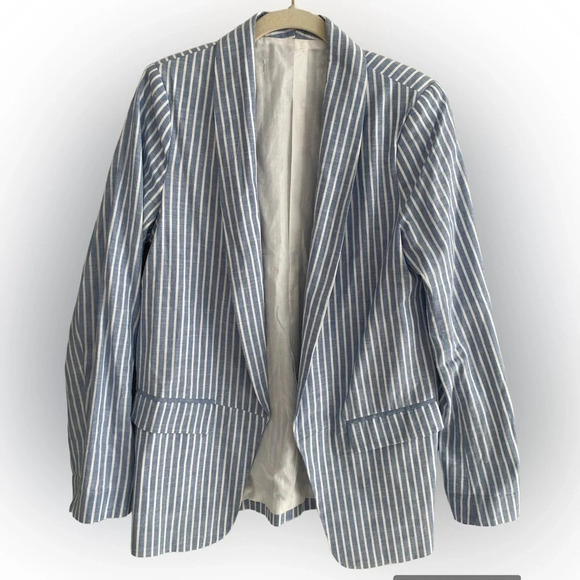 ESQUALO 100% Cotton Striped  Nautical coastal Blazer Size M-L (See decription) - Picture 1 of 12